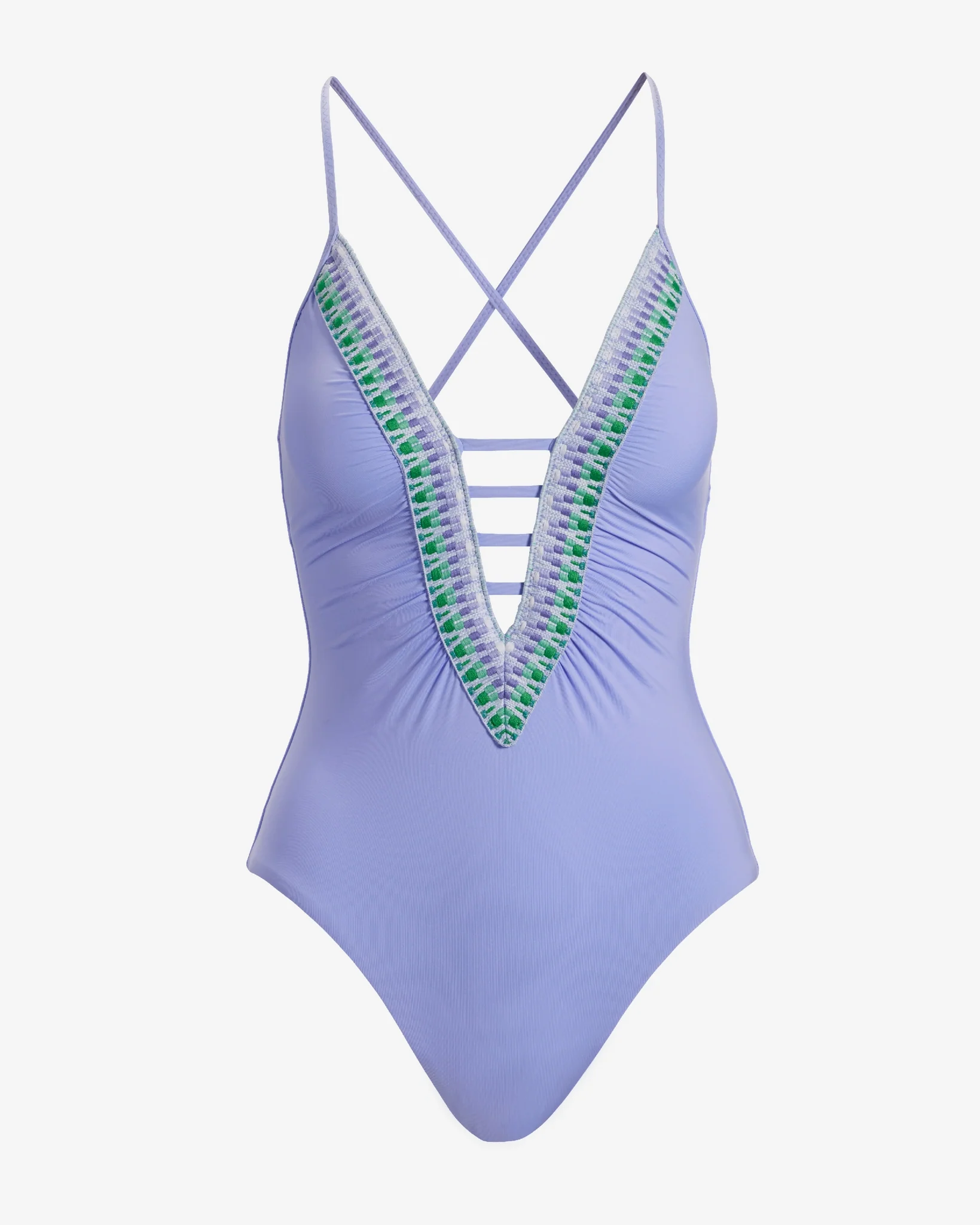 Plunge Trim One Piece Lavender - Mycitystee