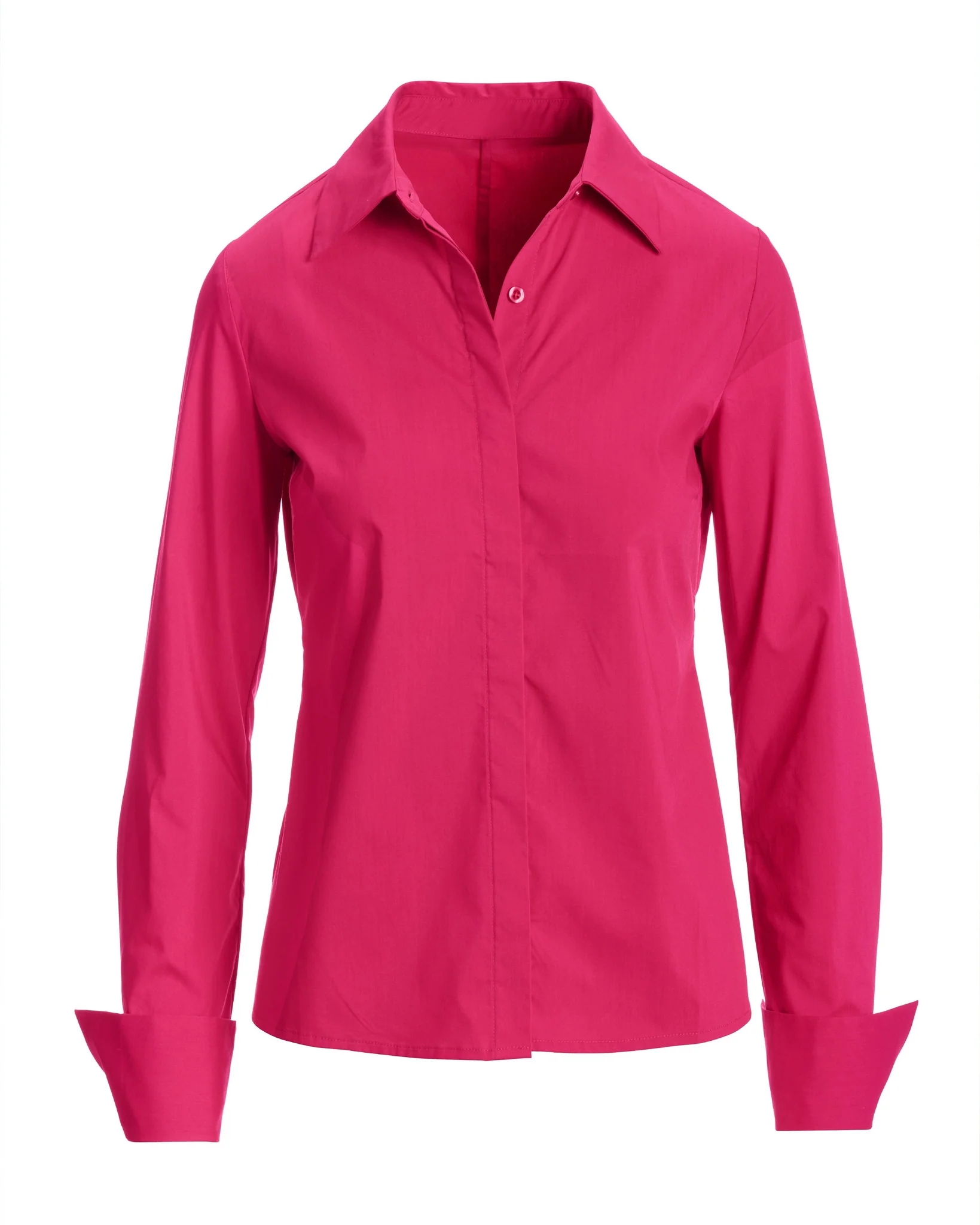 Sophia Button Up Poplin Shirt Pink Peacock - Mycitystee
