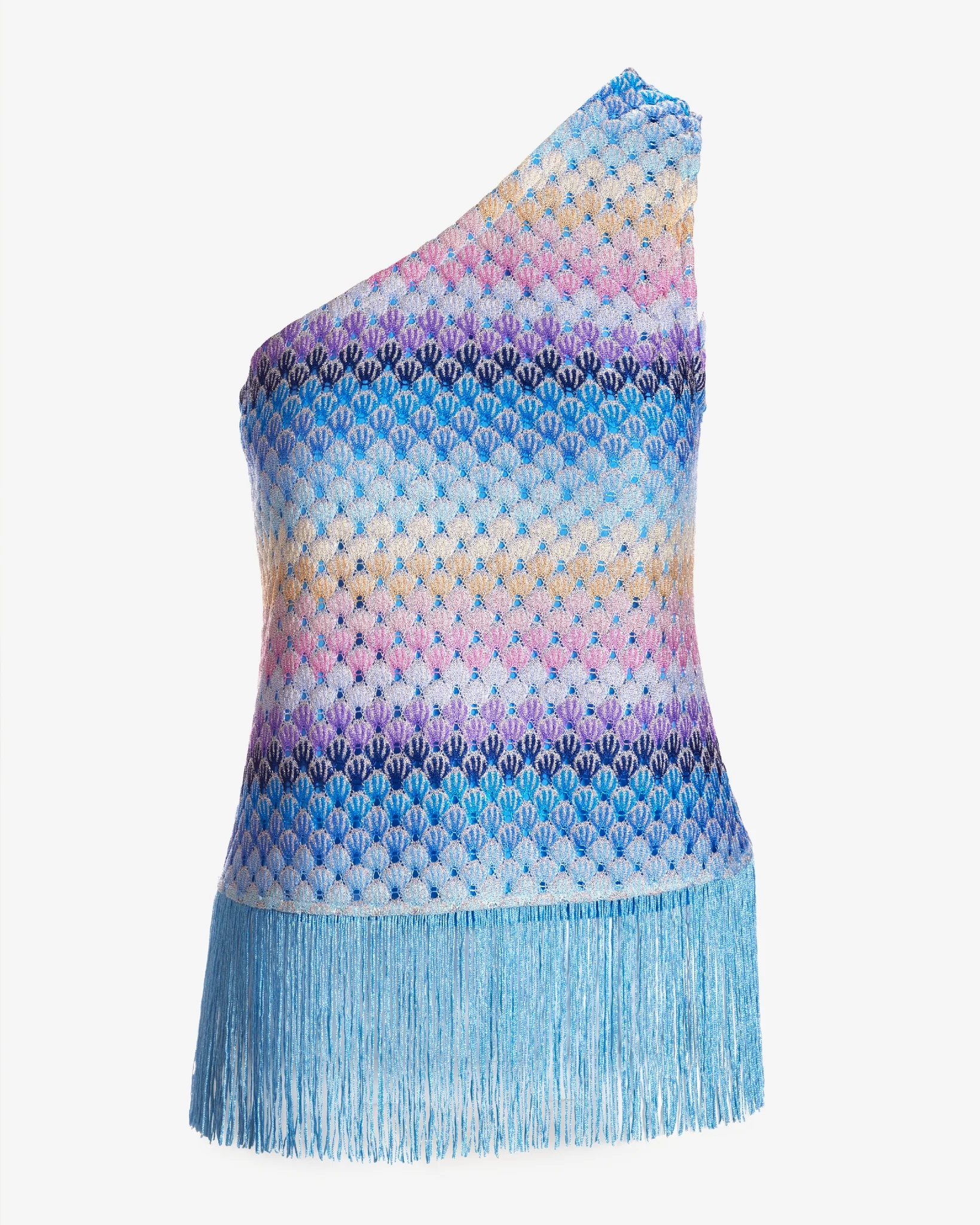 One Shoulder Fringe Sweater Multi - Mycitystee