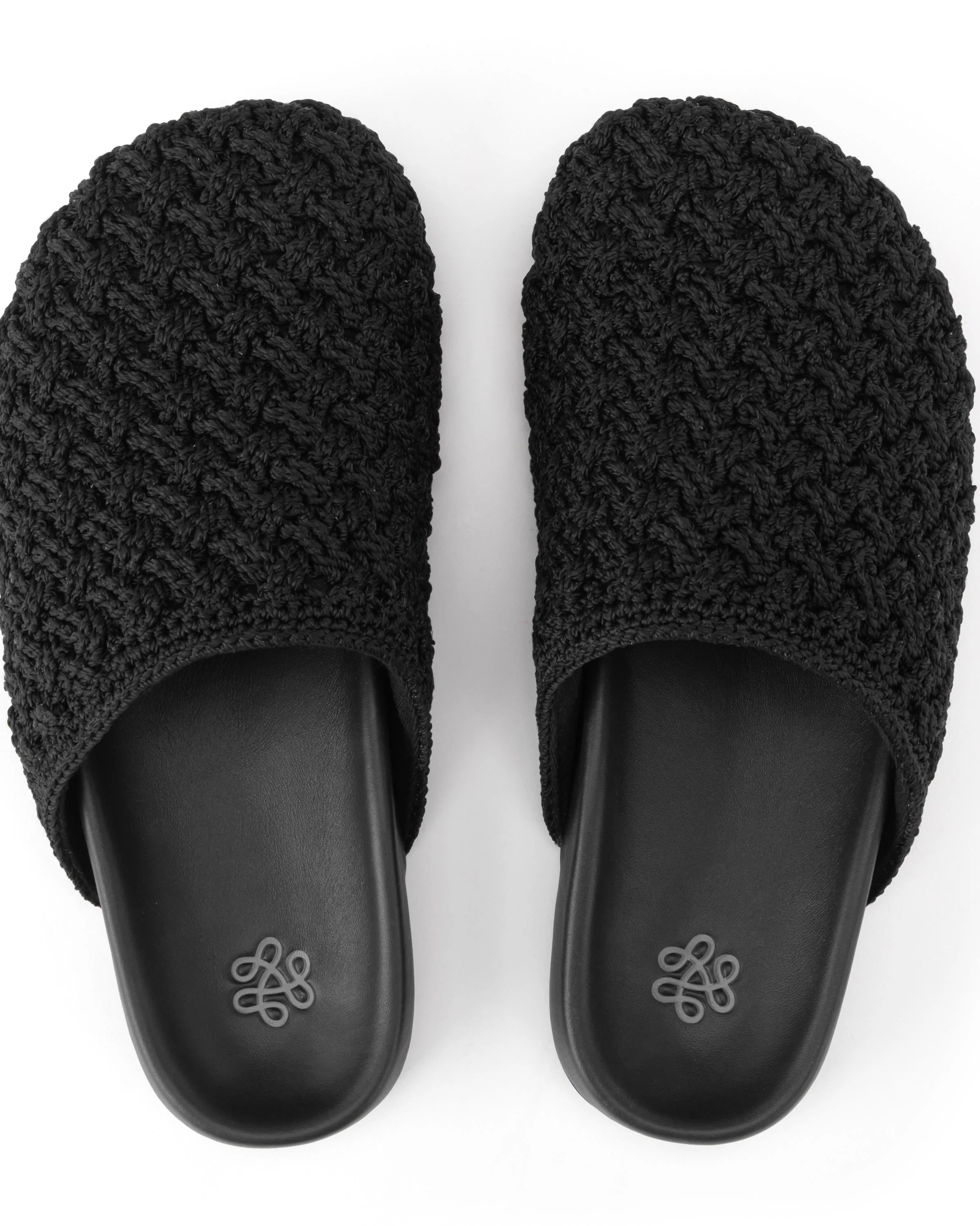 Bolinas Clog - Hand Crochet - Black Cozy Weave - Mycitystee