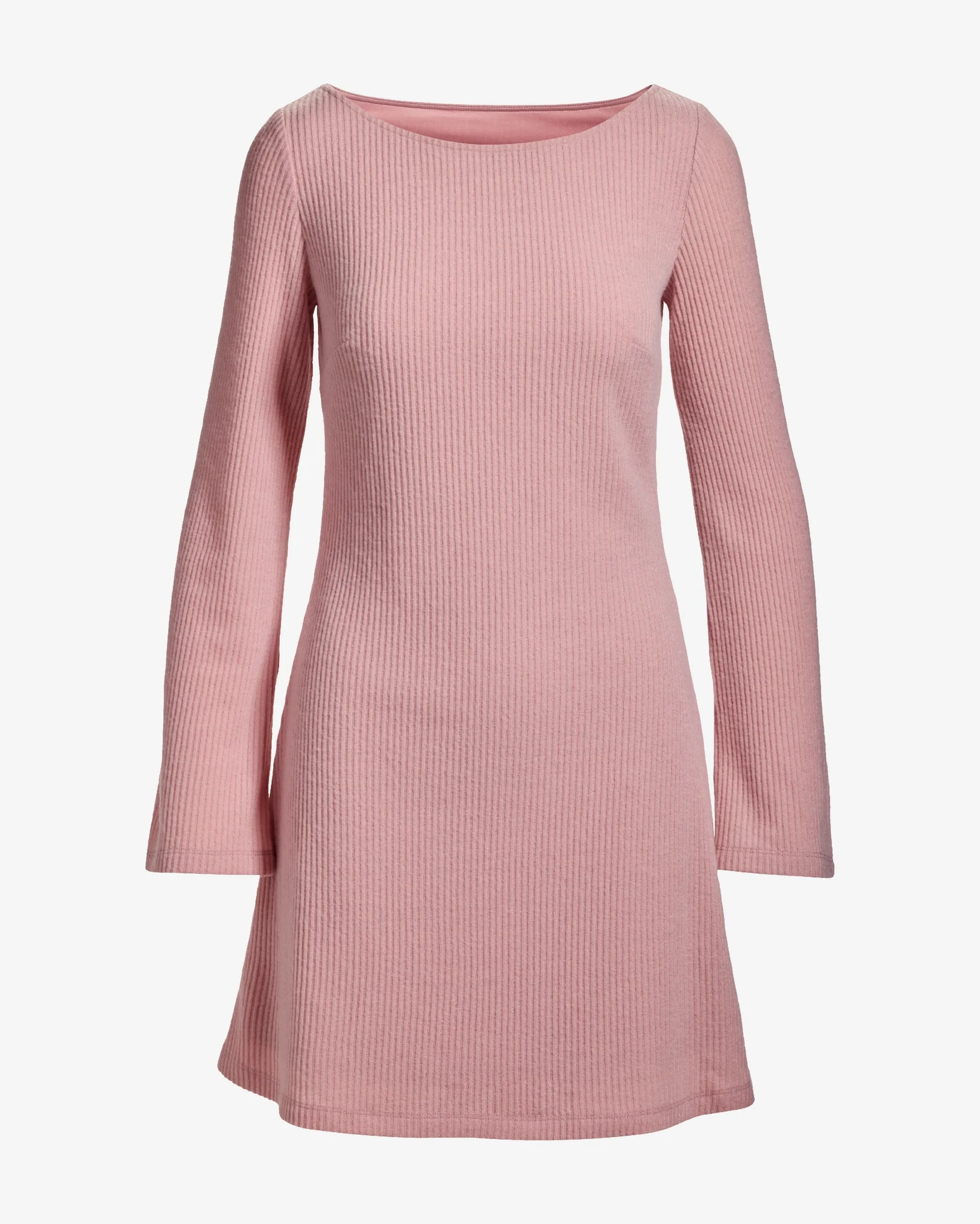 Ribbed Hacci Everyday A Line Dress Soft Pink - Mycitystee