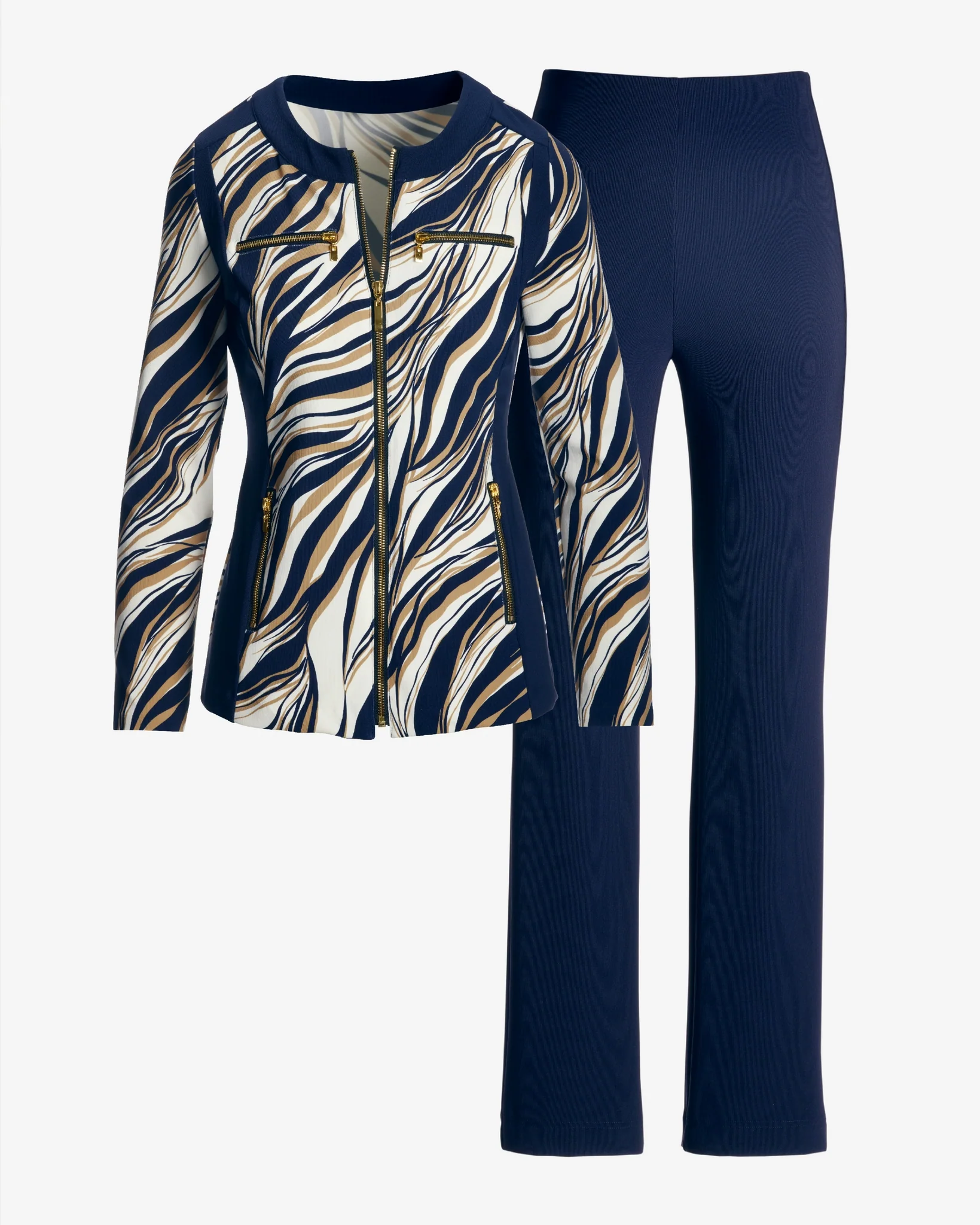 Beyond Travel Cape Town Zebra Print Coordinates Maritime Navy/Camel - Mycitystee