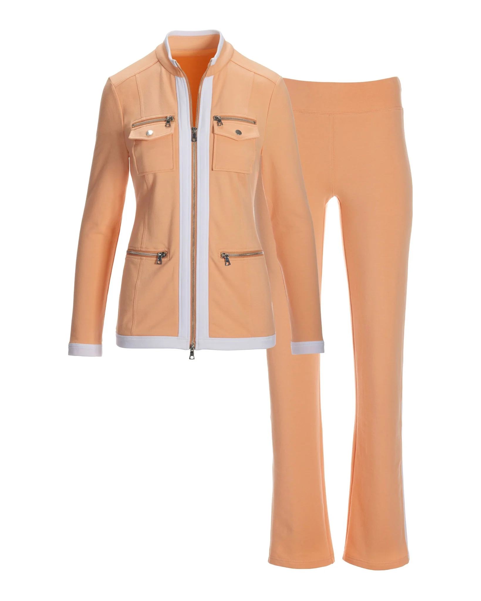 Chic Zippered Sport Coordinate Set Beach Sand - Mycitystee