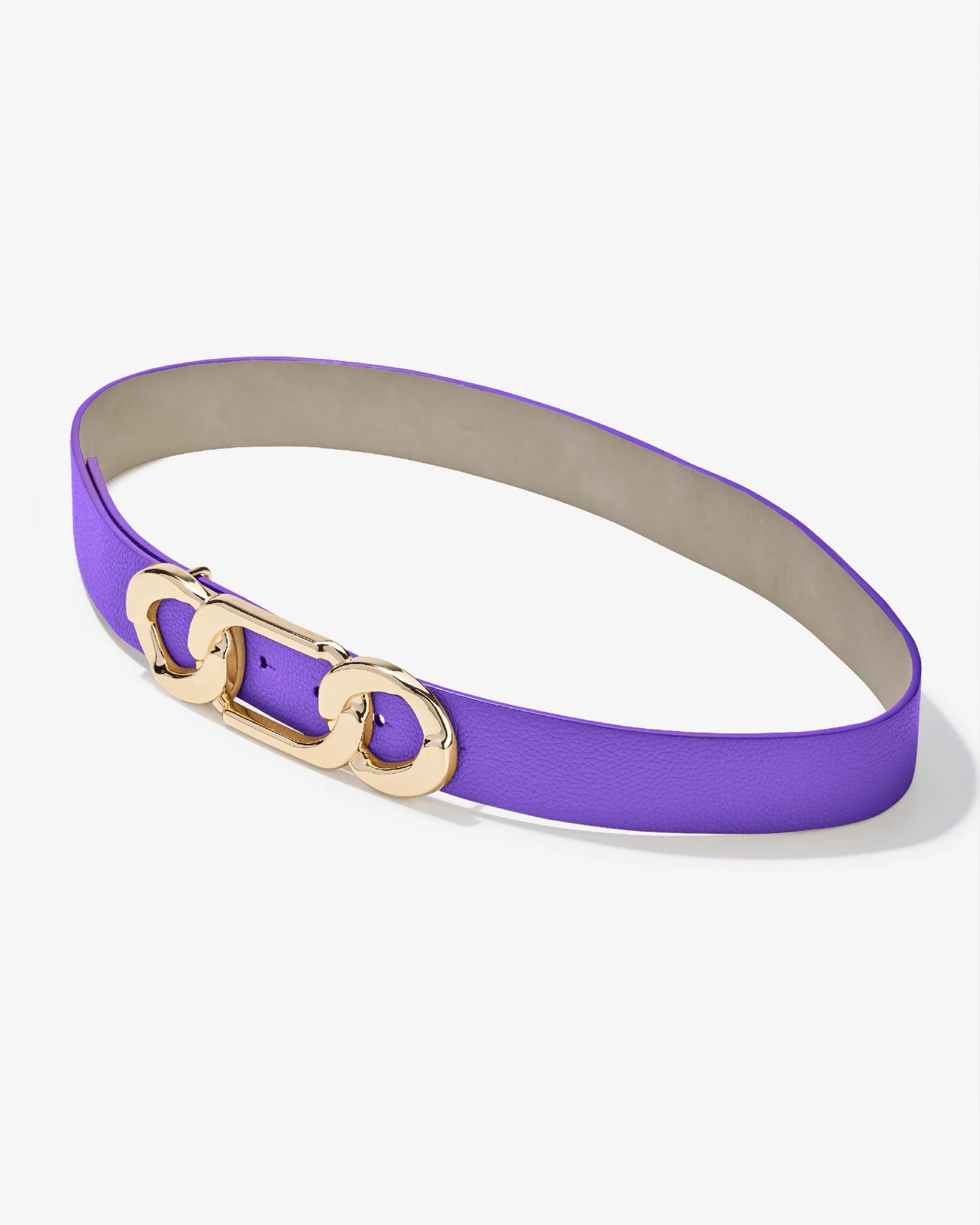Gold Chain Link Buckle Belt Purple - Mycitystee