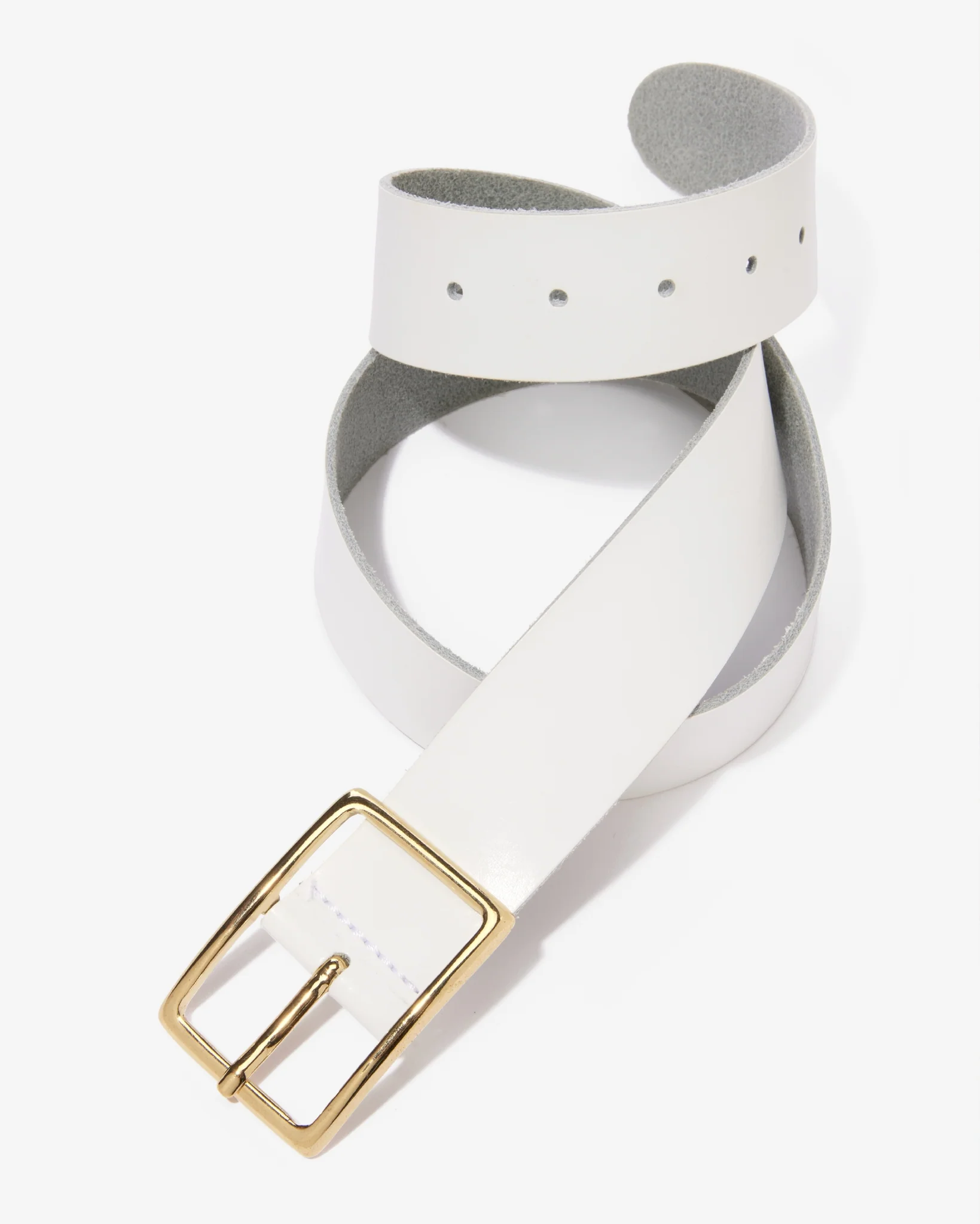 Modern Classic Leather Belt White - Mycitystee