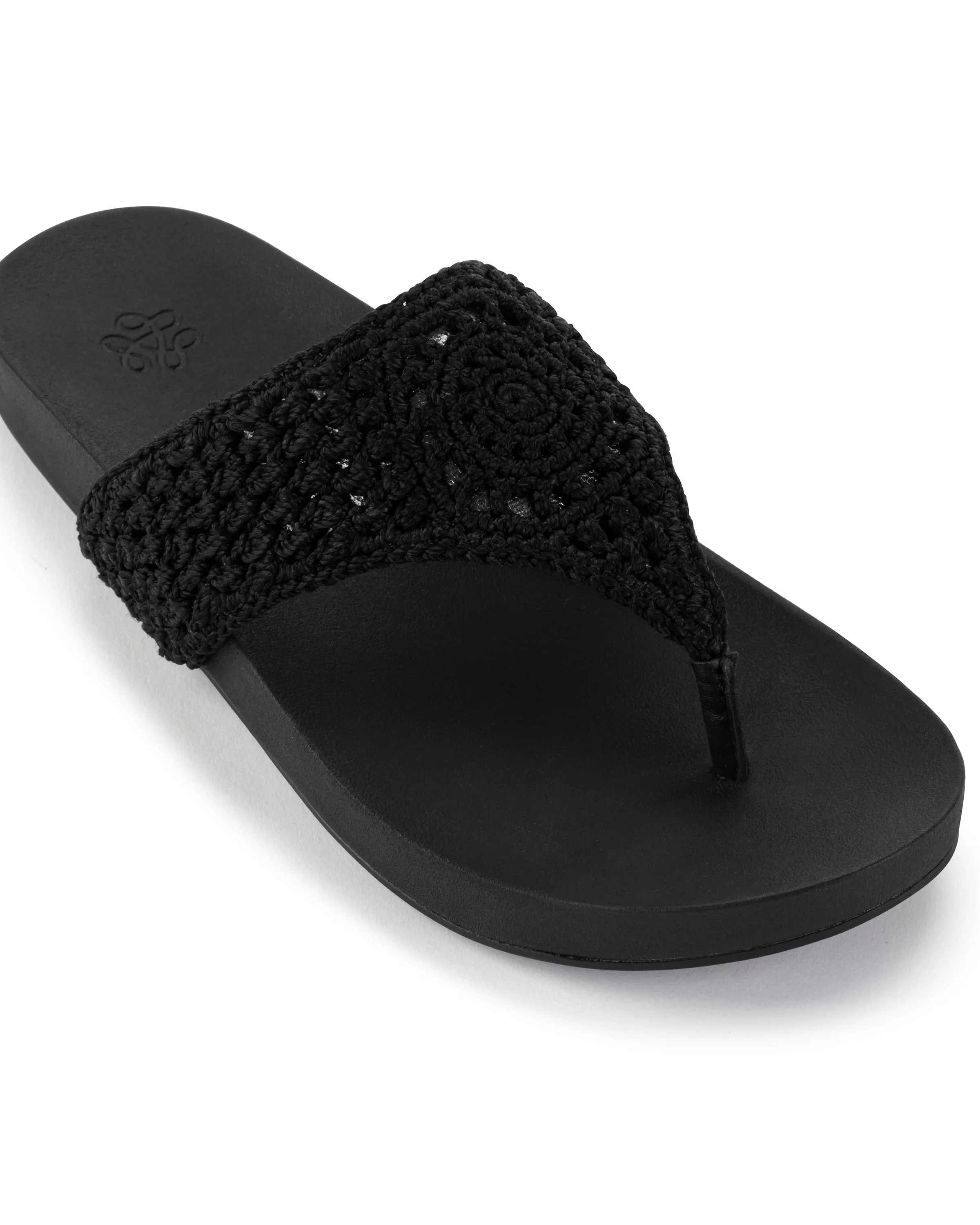 Everly Sandal - Hand Crochet - Black Medallion - Mycitystee