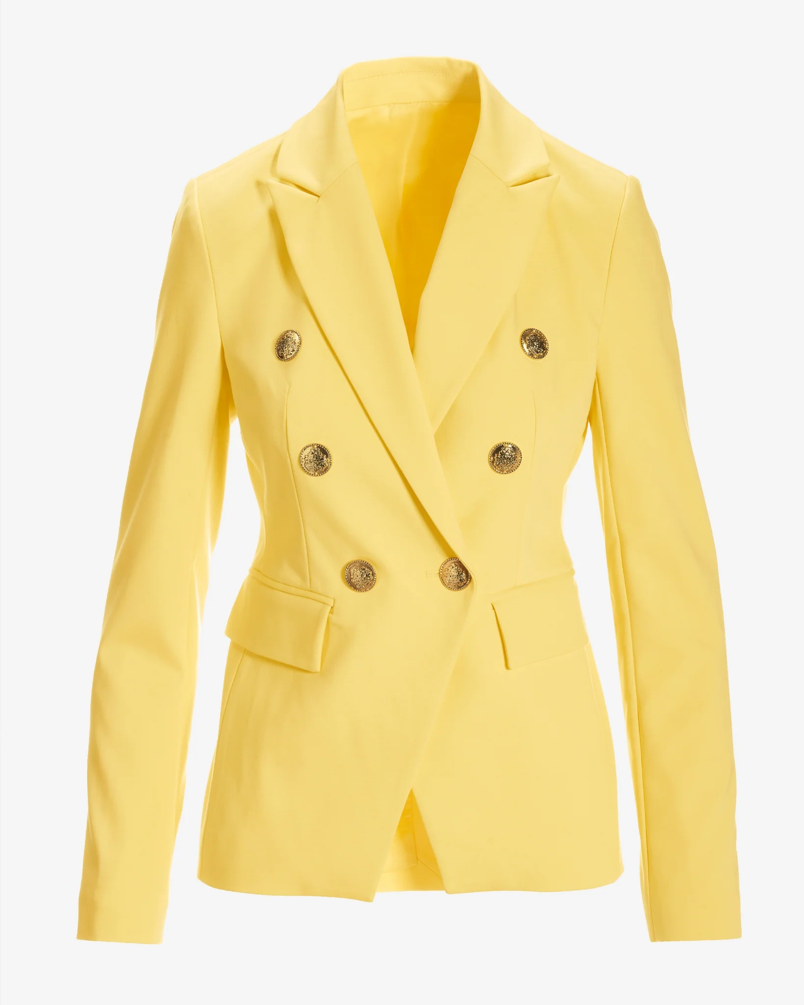 Modern Double-Breasted Blazer Lemon Drop - Mycitystee