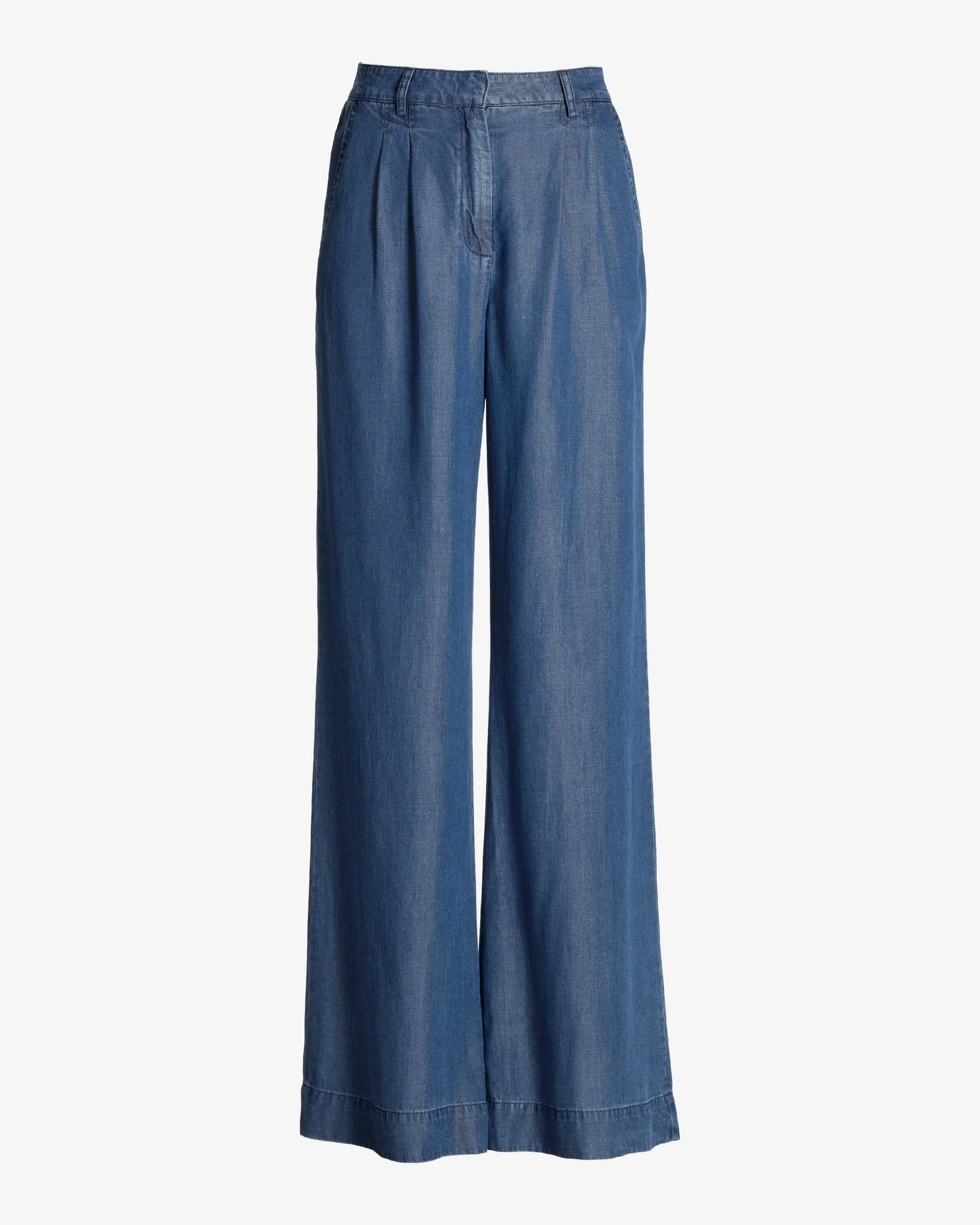 Wide Leg Drapey Denim Pant Deep Blue - Mycitystee