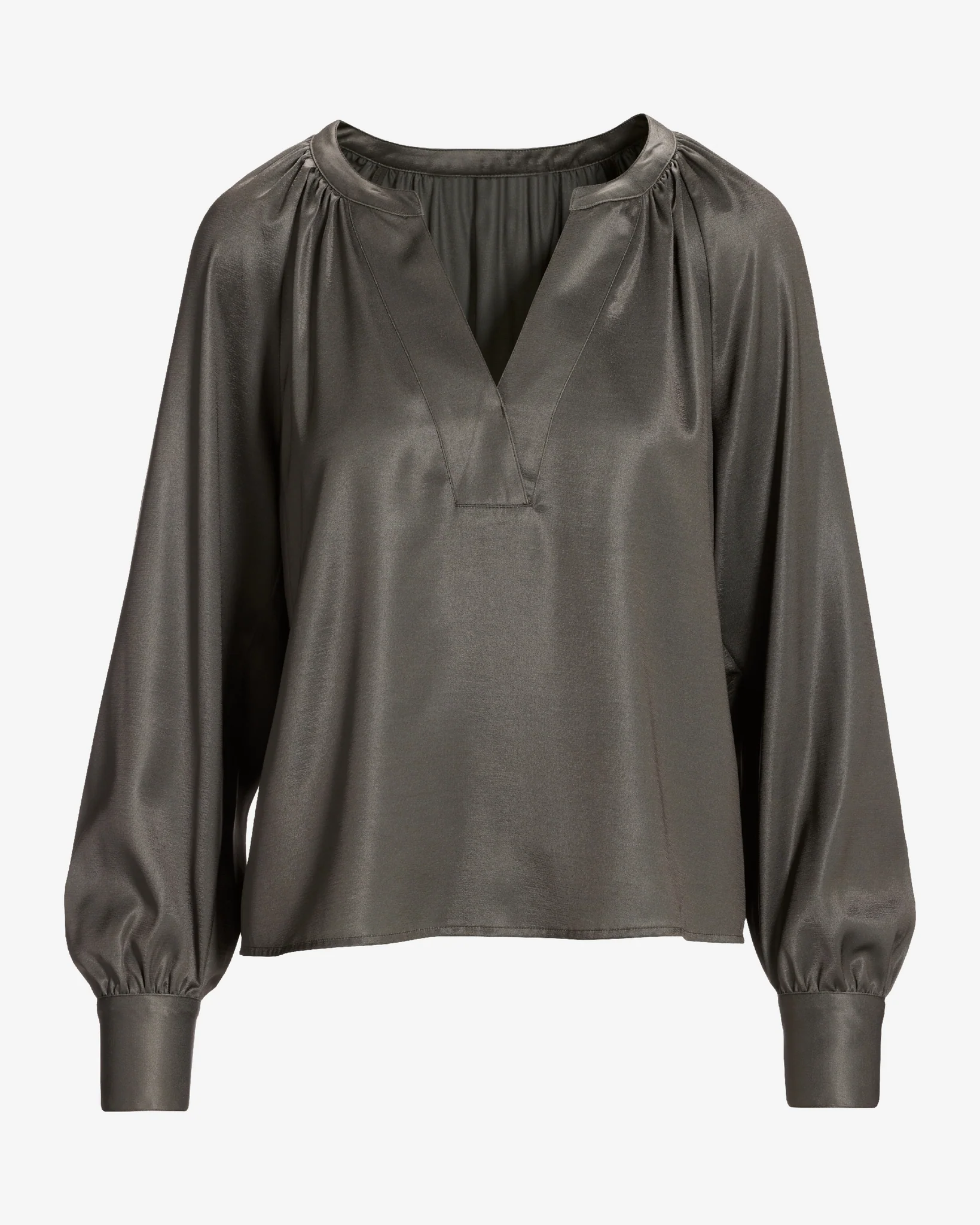 V Neck Chic Blouse Olive Night - Mycitystee