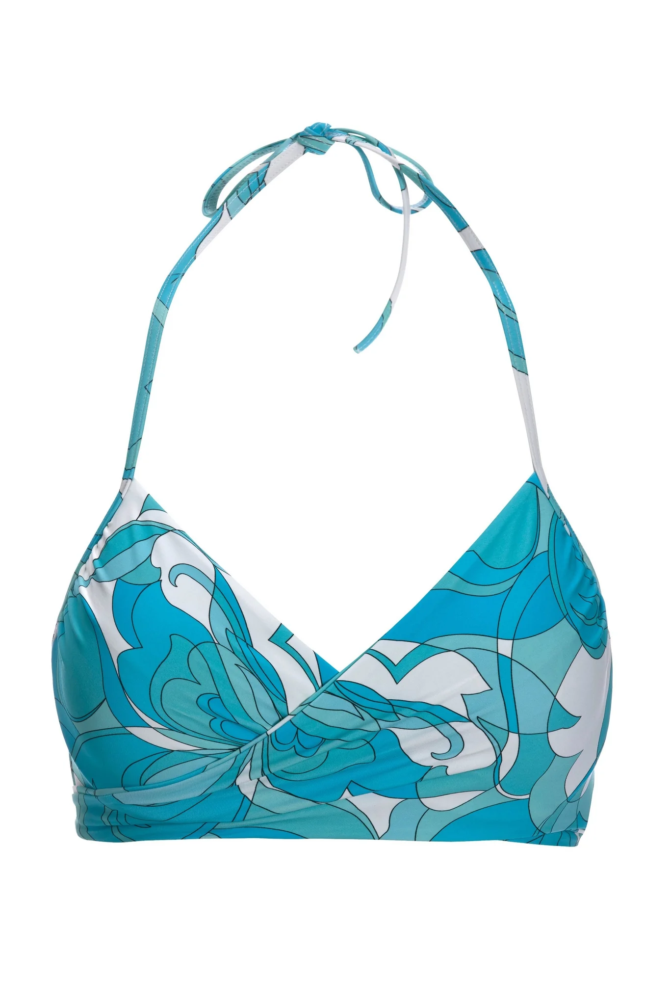 Swim Sense Teal Waters Underwire Wrap Bikini Top Blue - Mycitystee