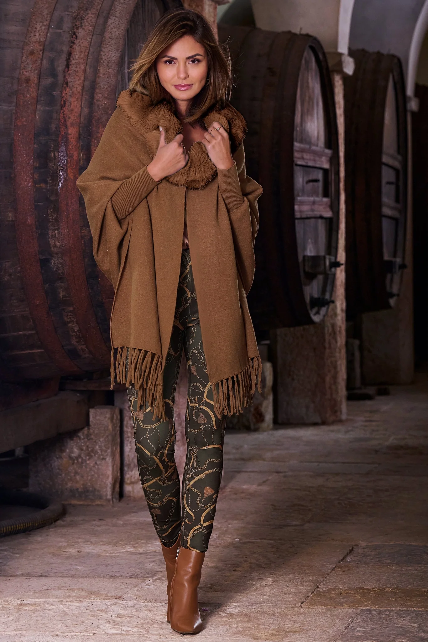 Status Print Ponte Knit Pull On Legging Green Multi - Mycitystee