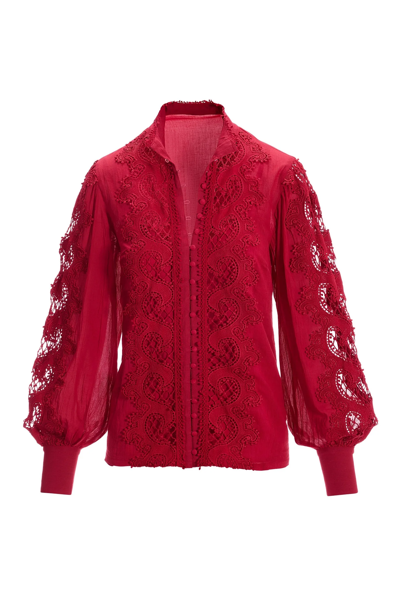 Lace Inset Drama Sleeve Shirt French Kiss - Mycitystee