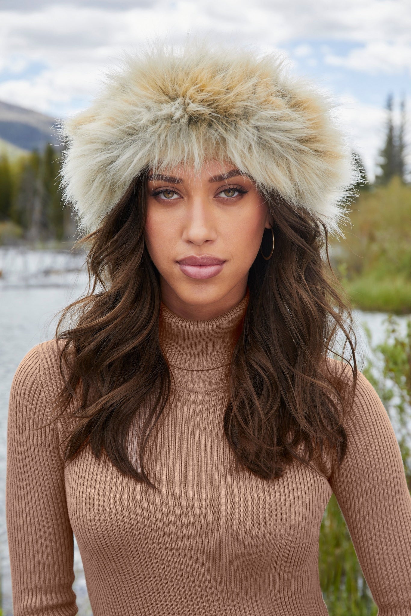 Faux Fur Halo Headband Artic Fox - Mycitystee