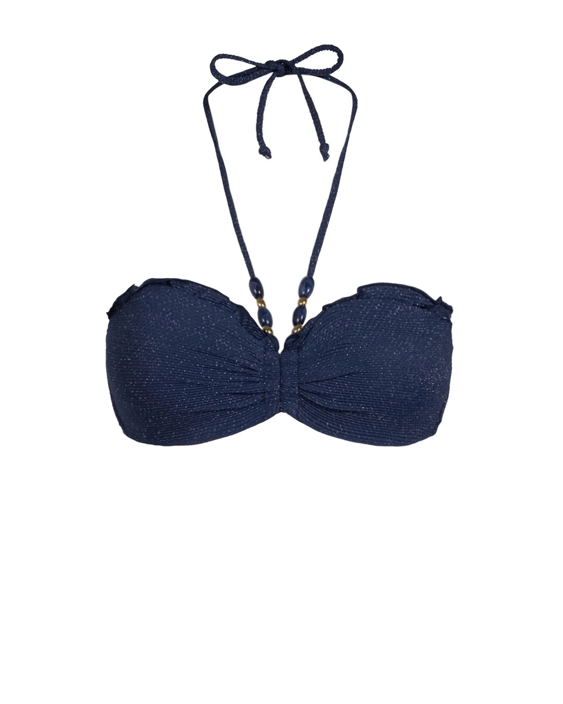 Alexis Top In Marine Blue Metallic - Mycitystee