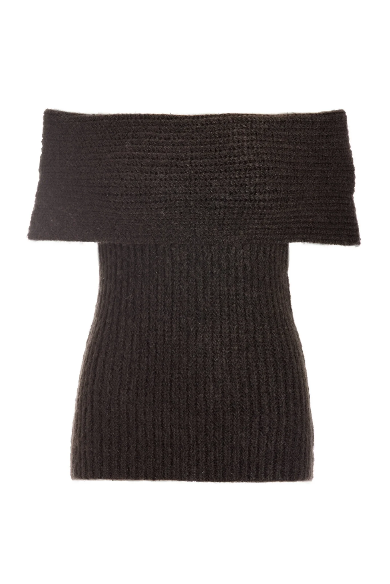 Fold Over Shaker Stitch Sweater Brown - Mycitystee