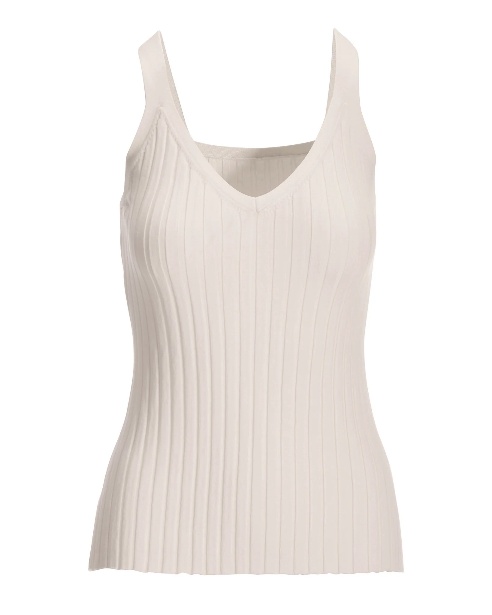Wide Rib Sweater Tank Off White - Mycitystee