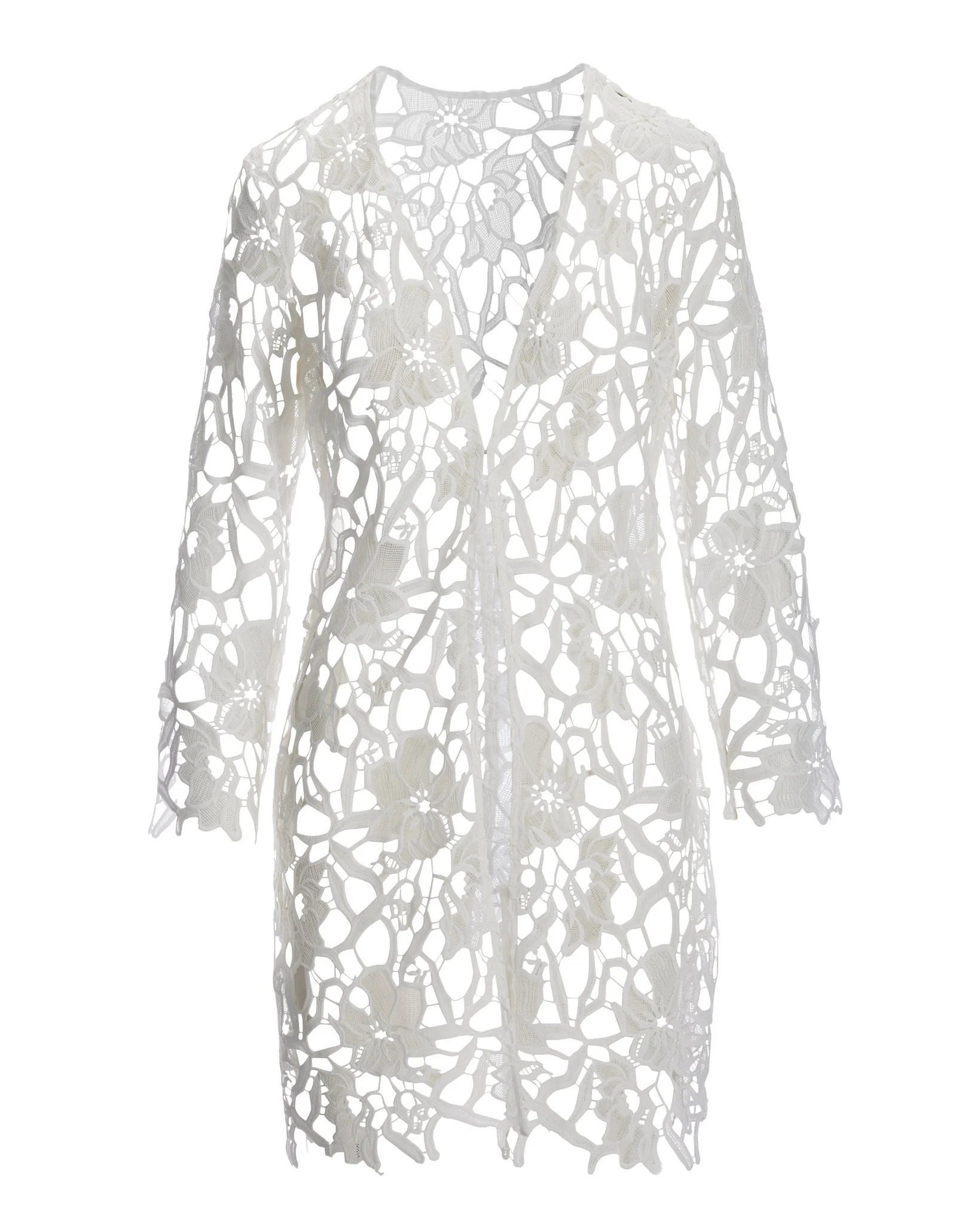 Lace Hip Length Duster White - Mycitystee