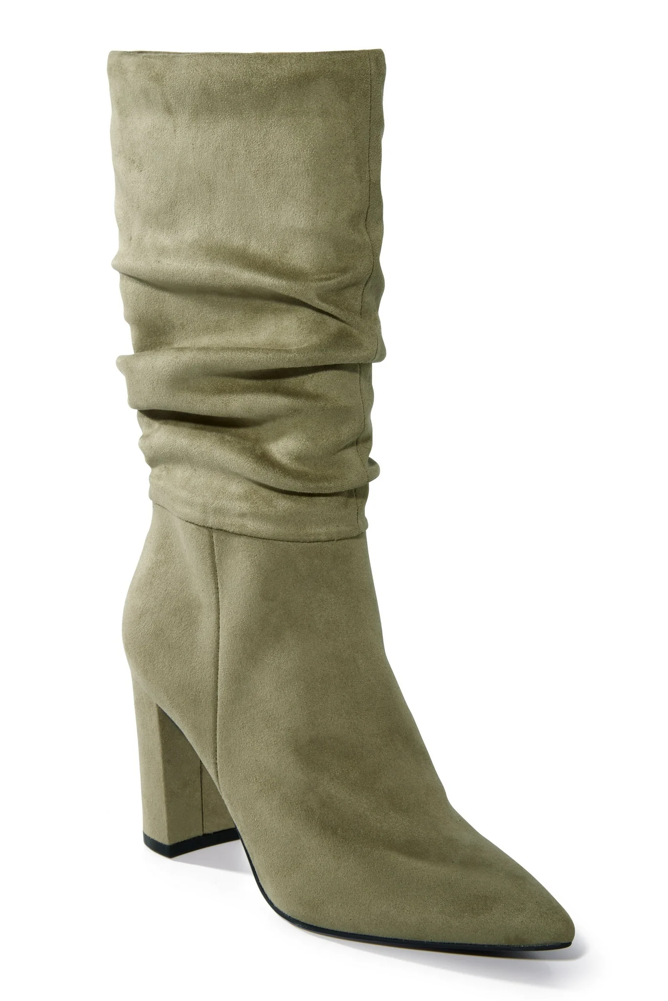 Suede Slouchy Boot Olive - Mycitystee