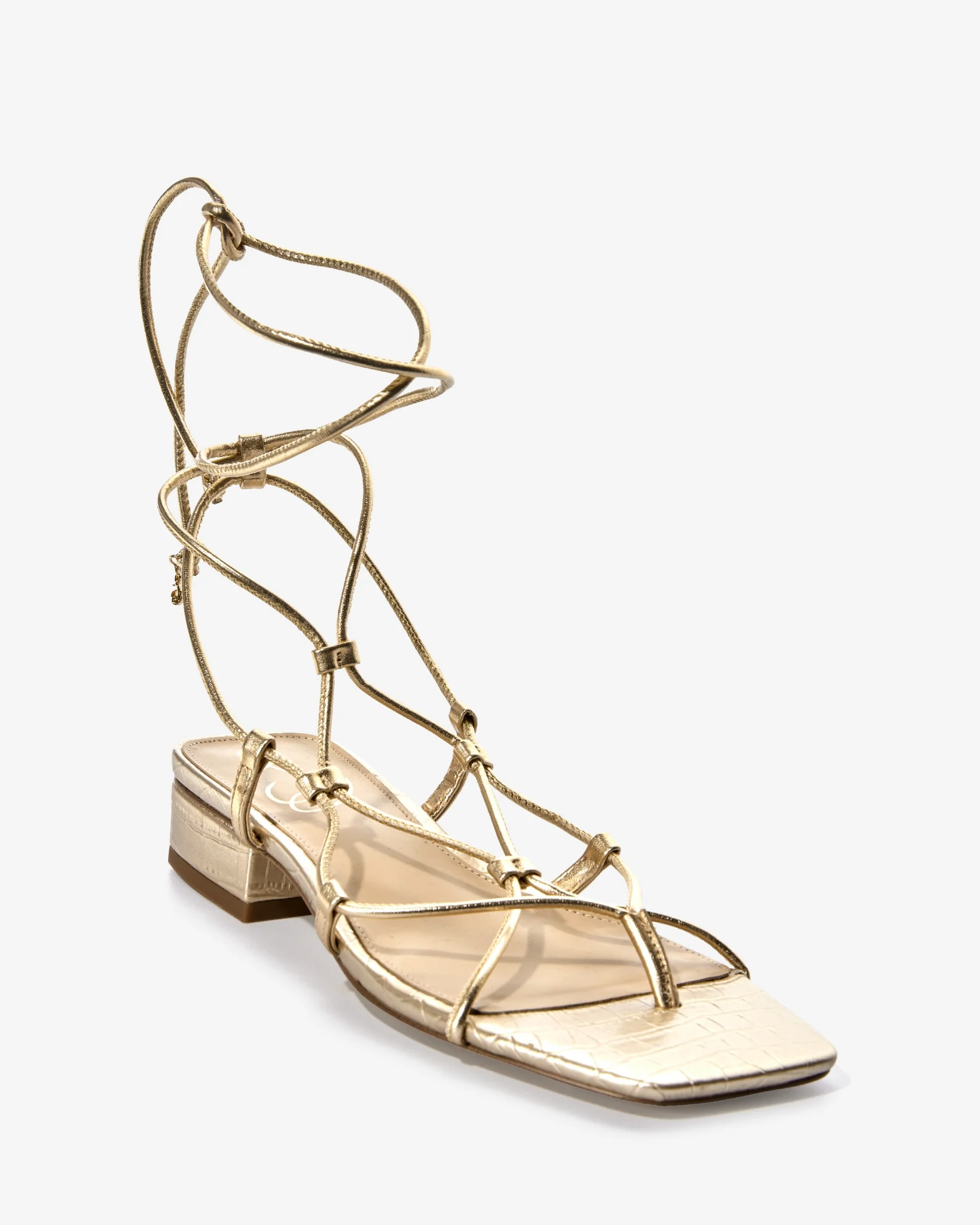 Gold Lace Up Sandal Gold - Mycitystee
