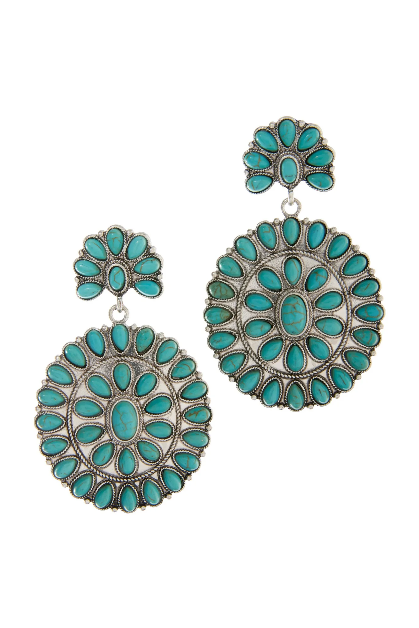Turquoise Statement Earrings Blue Multi - Mycitystee