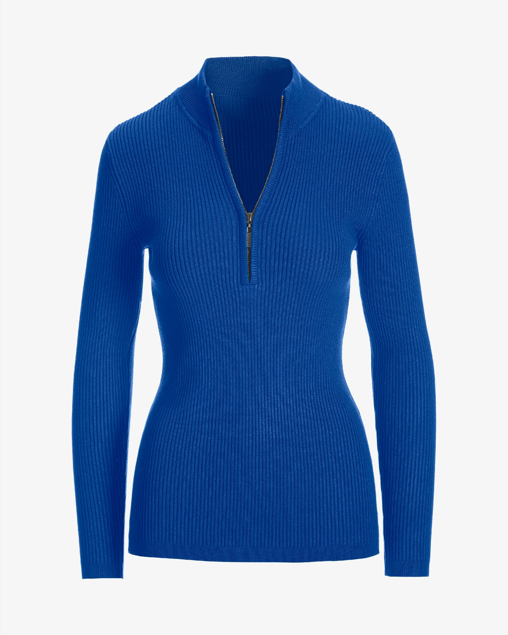 Ribbed Half Zip Up Sweater Deep Ocean - Mycitystee