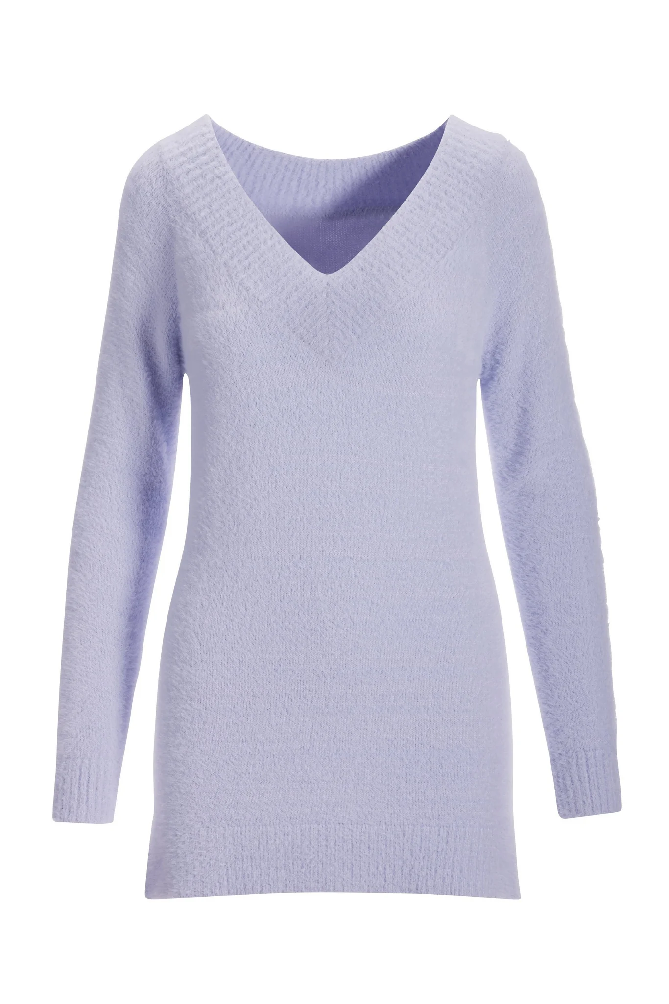 V Neck Cozy Sweater Lavender Bloom - Mycitystee