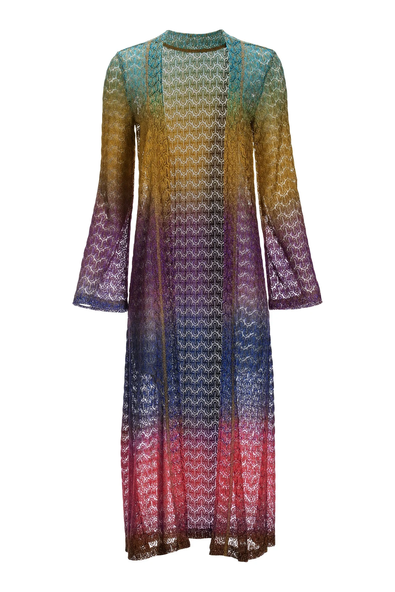 Patterned Lurex Sweater Duster Multi - Mycitystee