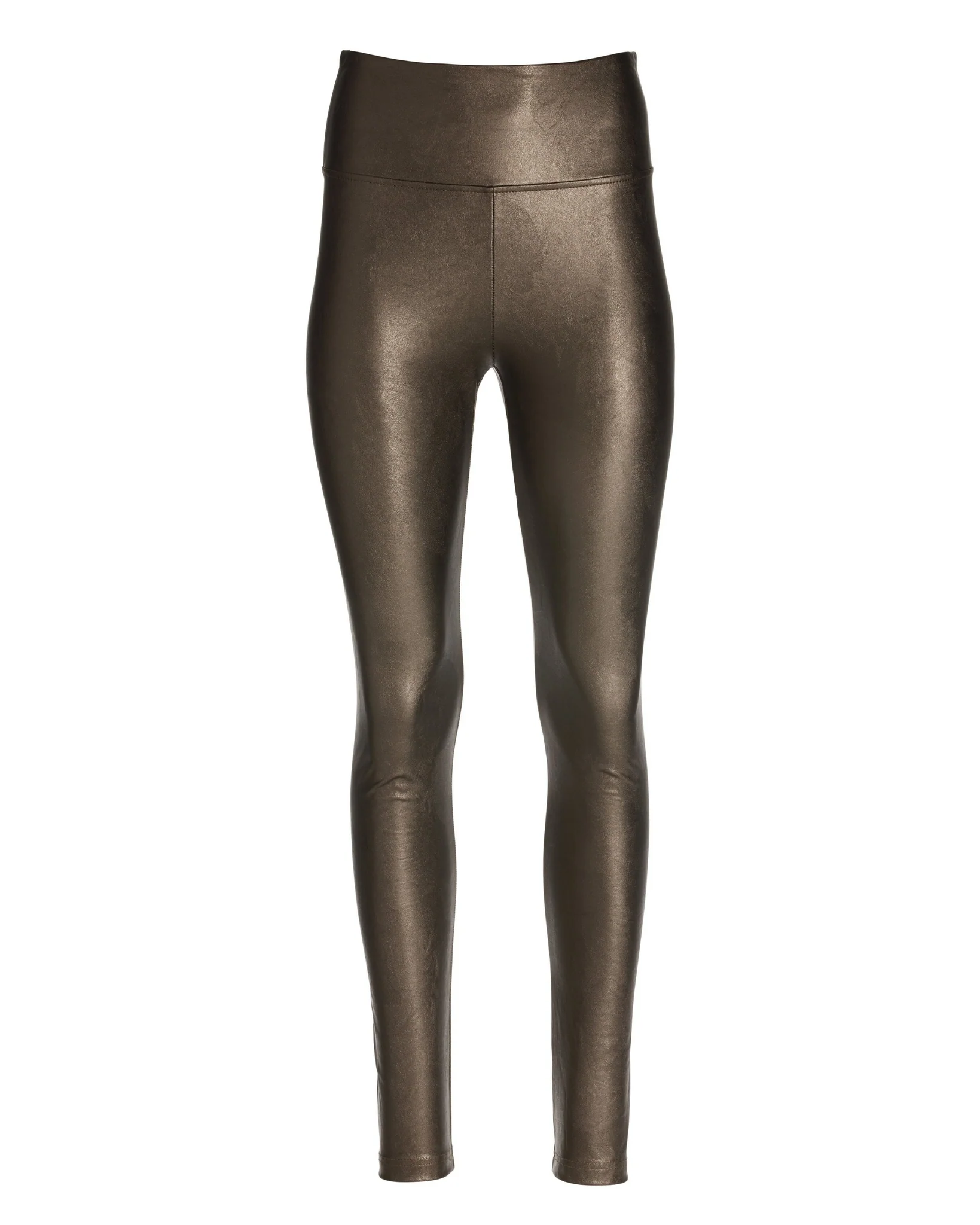 Aspen Faux Leather Pull On Legging Metallic Pewter - Mycitystee