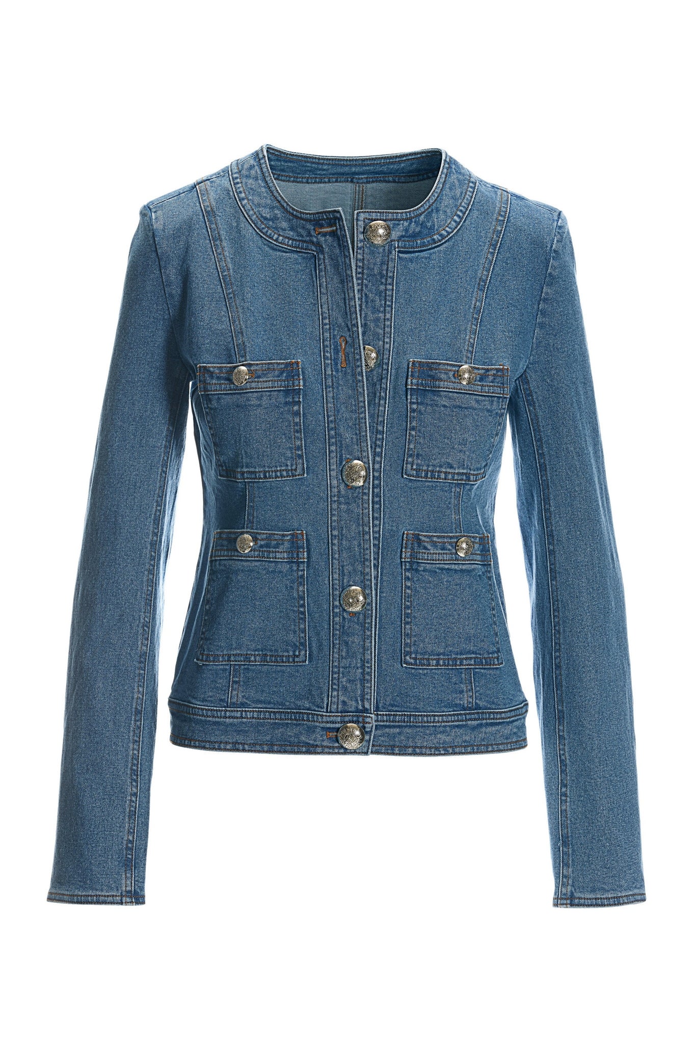 Luxe Denim Jacket Medium Wash - Mycitystee