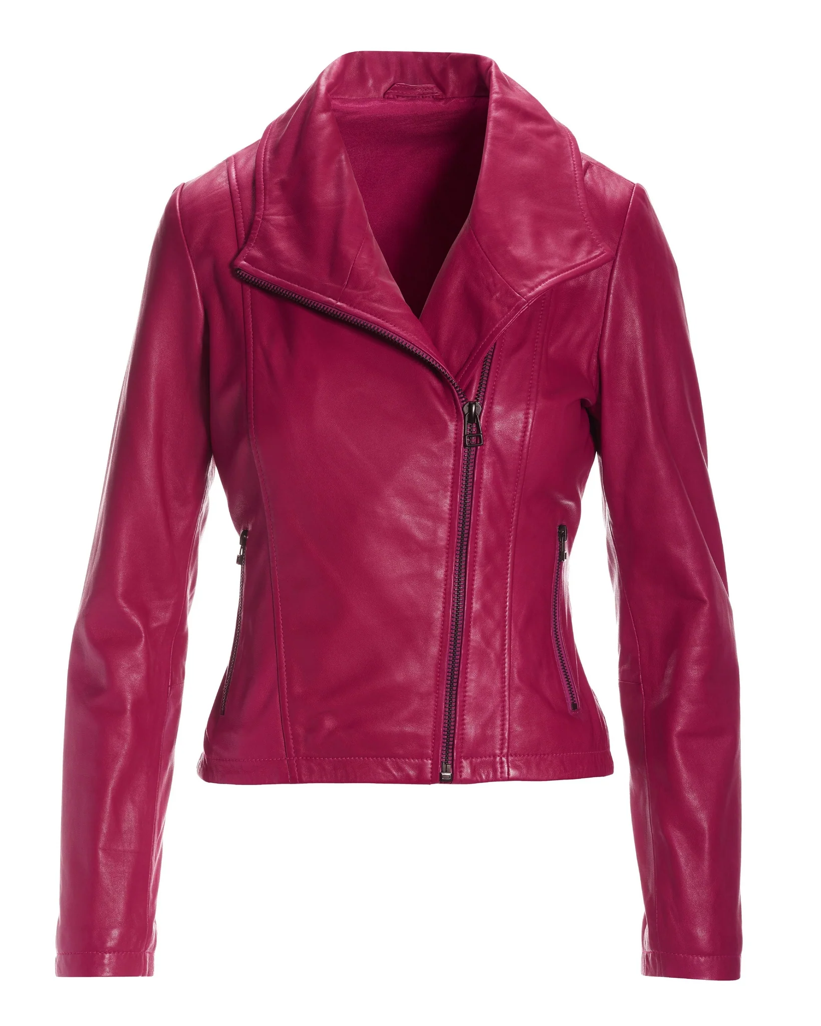 Leather Collared Moto Jacket Blossom - Mycitystee